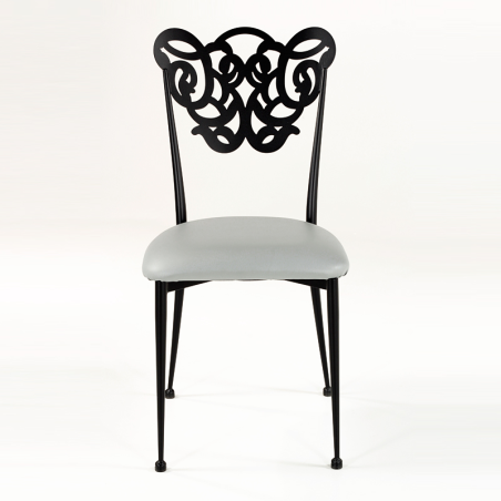 Chaise provençale en métal assise synthétique rembourrée - Milos