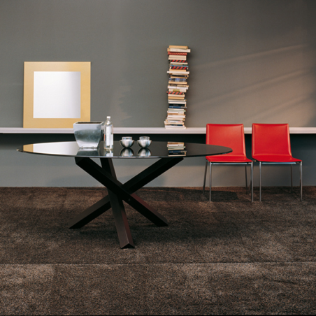 Table de salle à manger ovale design en verre - Aikido Sovet®