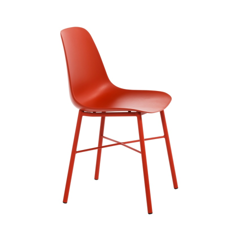 Chaise moderne en polypropylène rouge et métal rouge - Cloe