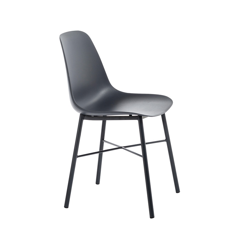 Chaise moderne en polypropylène et métal anthracite - Cloe