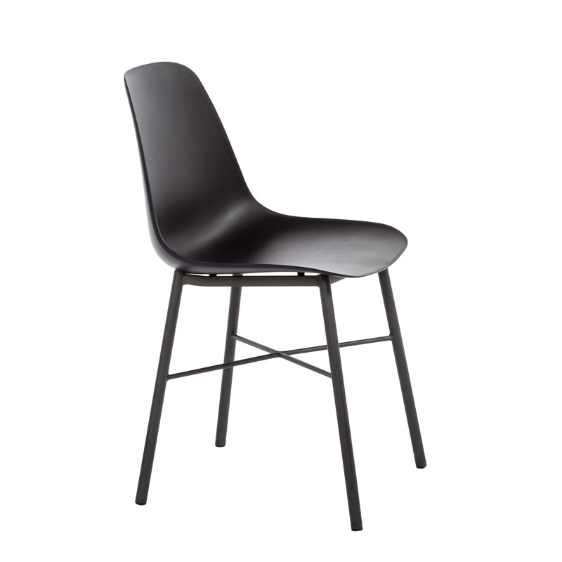 Chaise moderne en polypropylène et métal noir - Cloe