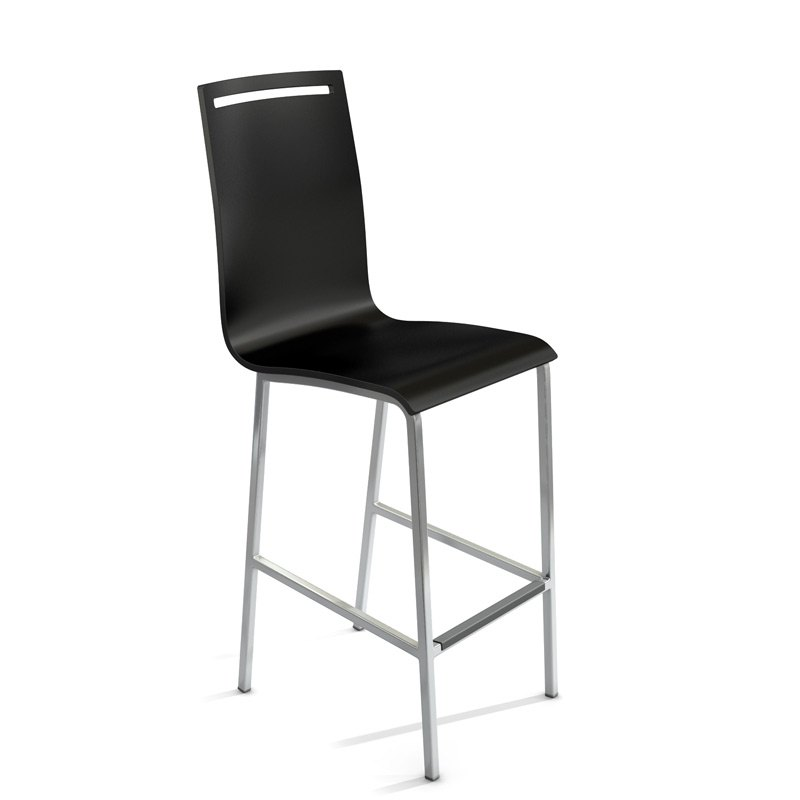 Tabouret snack en métal et bois - hauteur 65 cm - Nera