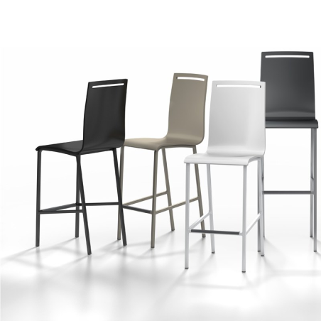 Tabouret snack en métal et bois - hauteur 65 cm - Nera 2