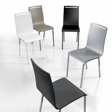 Chaise moderne en métal et bois laqué - Nera 2