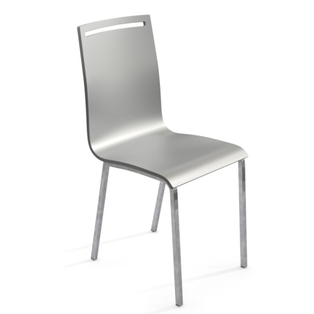 Chaise moderne en métal et bois laqué - Nera