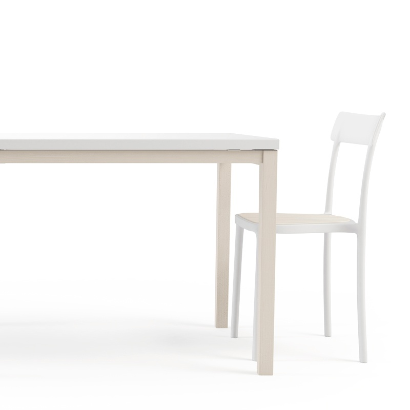 Table de cuisine avec rallonge en verre