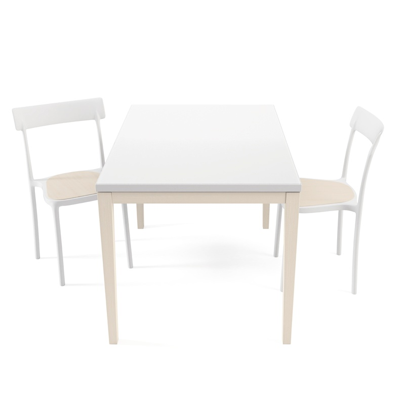 Table de cuisine avec rallonge en verre