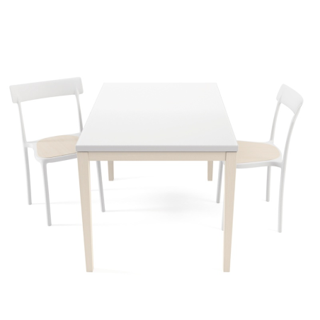 Table de cuisine avec rallonge en verre