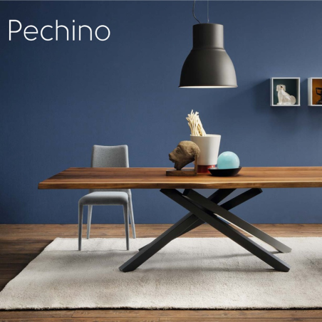 Table design en bois structure mikado en métal - Pechino Midj®