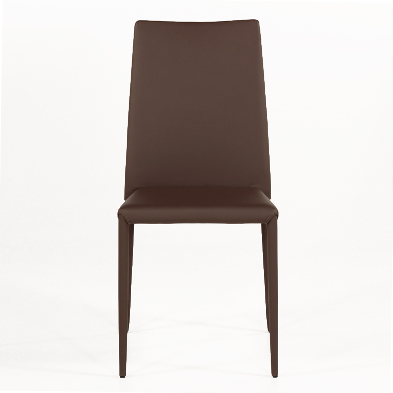 Chaise contemporaine en cuir marron - Bea