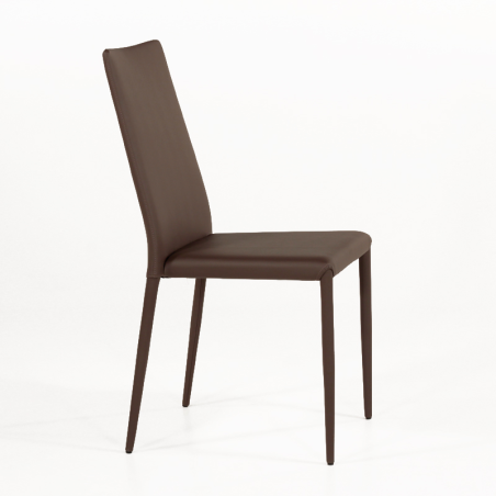 Chaise contemporaine en cuir marron - Bea 2