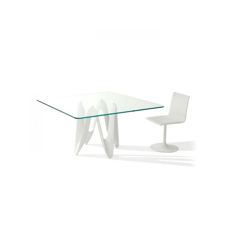 Table en verre design carrée 140 x 140 cm - Lambda Sovet®