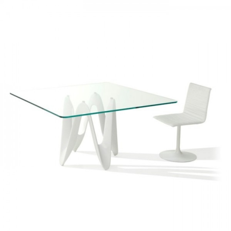 Table en verre design carrée 140 x 140 cm - Lambda Sovet®