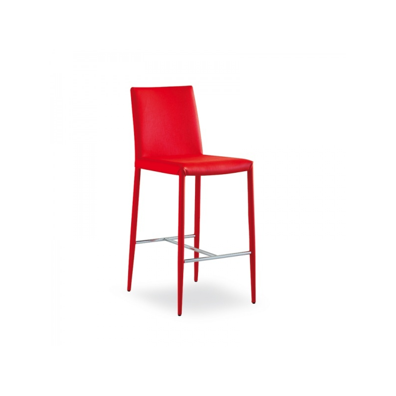 Tabouret contemporain en cuir rouge - Beo