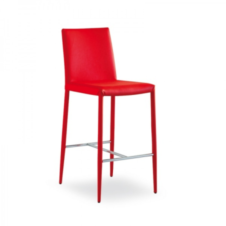 Tabouret contemporain en cuir rouge - Beo