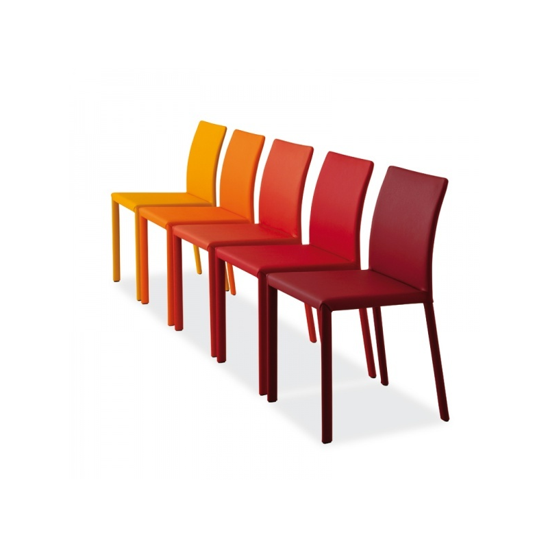 Chaise colorée en cuir - Kiris 