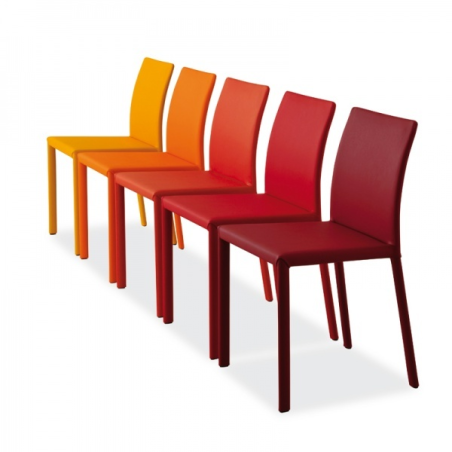 Chaise colorée en cuir - Kiris 