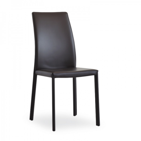 Chaise de salle à manger en croûte de cuir - Giada