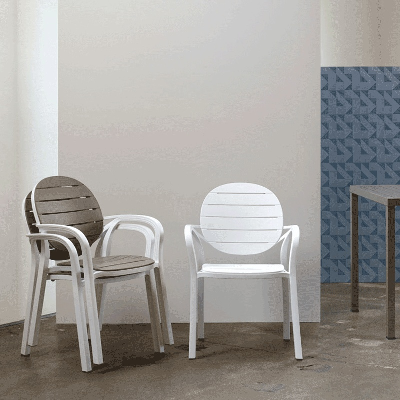 Fauteuil d'extérieur en polypropylène blanc - Palma