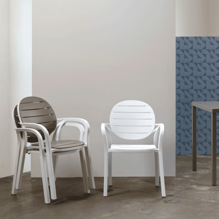 Fauteuil d'extérieur en polypropylène blanc - Palma