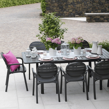 Fauteuil de jardin en polypropylène anthracite - Palma