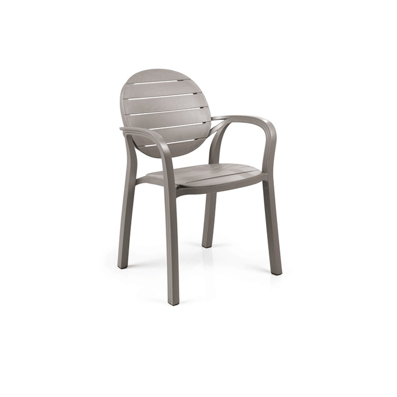 Fauteuil de jardin en polypropylène taupe - Palma