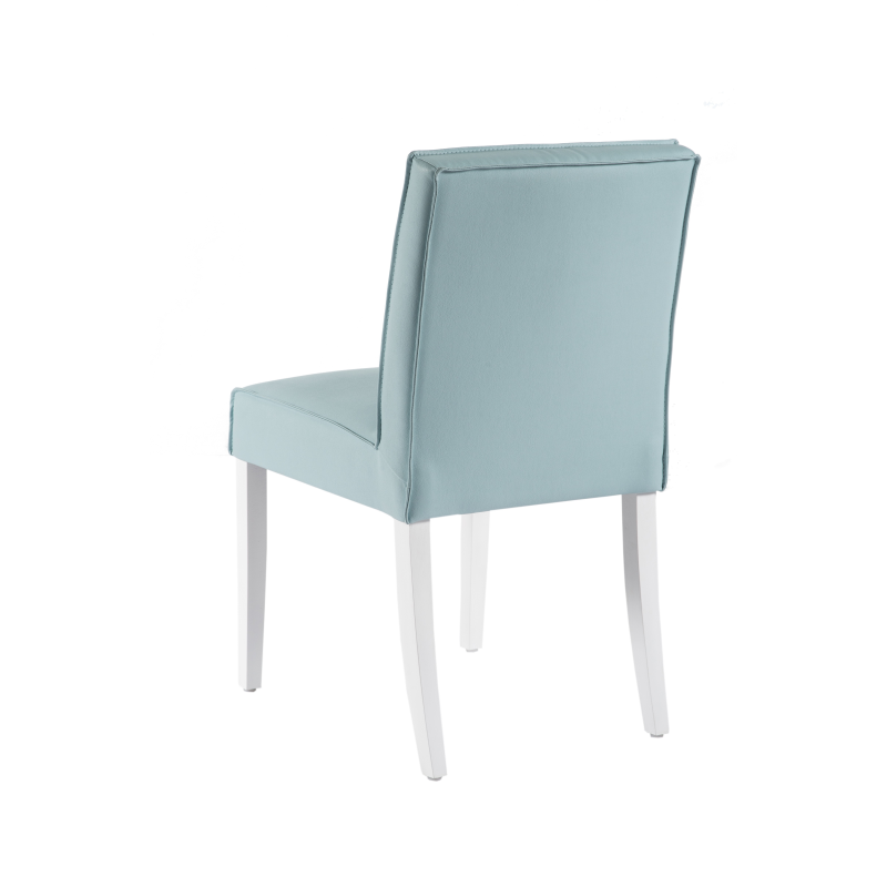 Chaise contemporaine bleue en vinyle et bois - Carpe