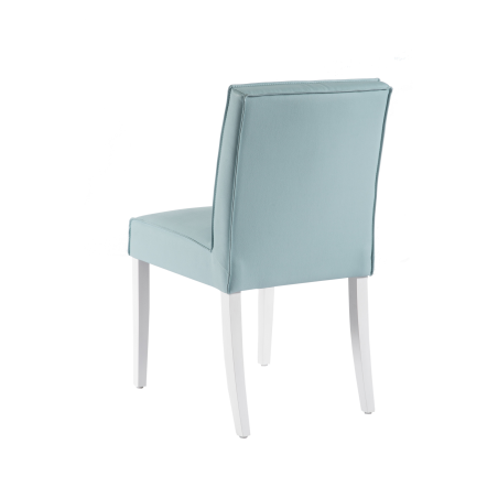 Chaise contemporaine bleue en vinyle et bois - Carpe