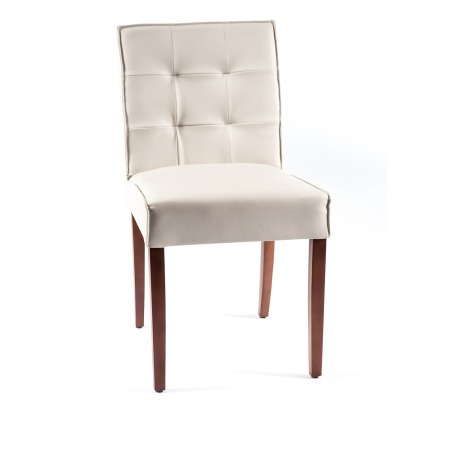 Chaise blanche en vinyl et bois - Carpe