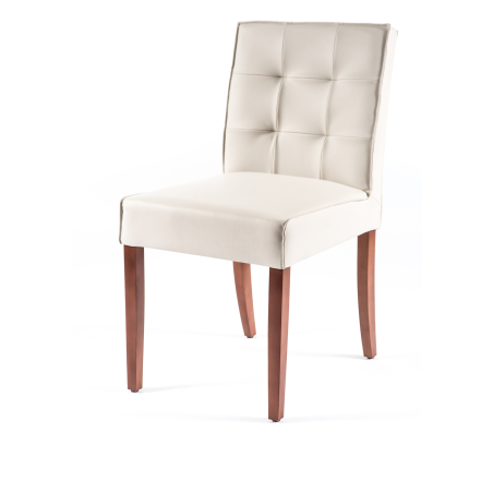 Chaise contemporaine matelassée en vinyl et bois - Carpe