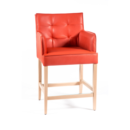 Tabouret snack matelassé avec accoudoirs - BarDiem