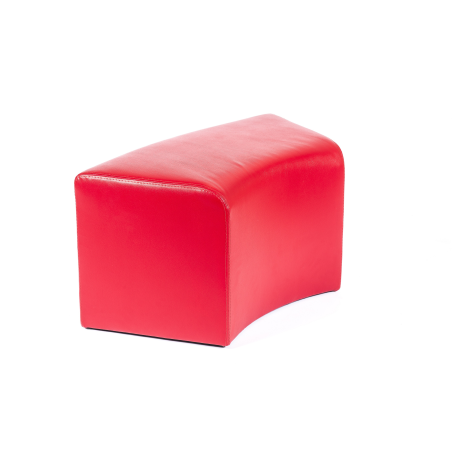 Pouf rectangulaire courbé contemporain rouge - Max C1-8