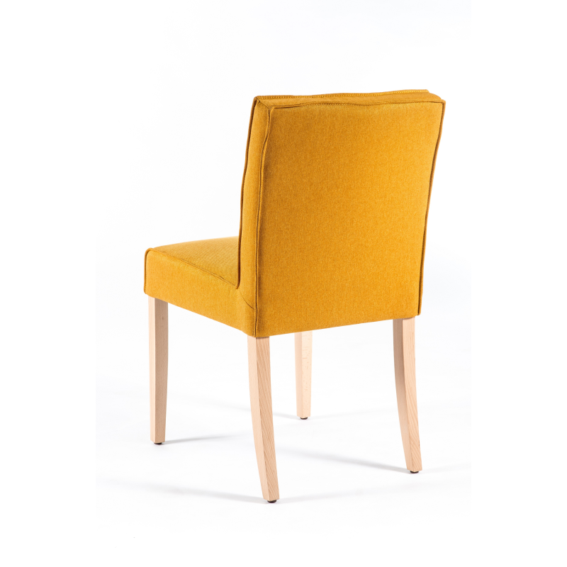 Chaise contemporaine matelassée en tissu et bois - Carpe