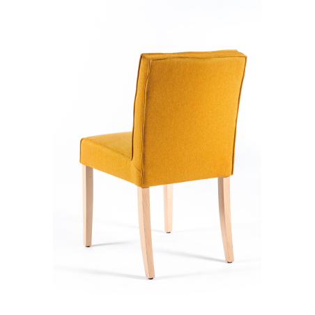 Chaise contemporaine matelassée en tissu et bois - Carpe