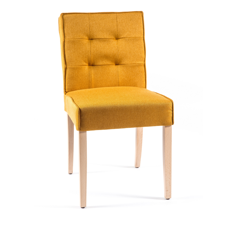 Chaise matelassée en tissu et bois - Carpe