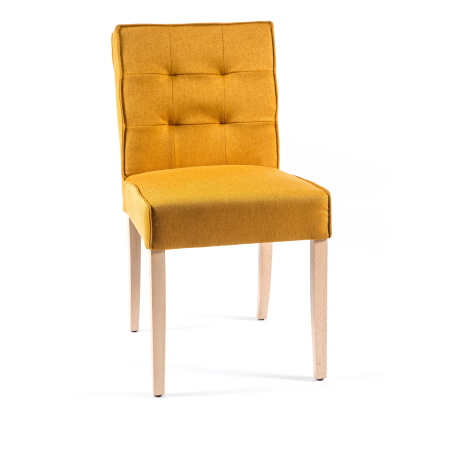 Chaise matelassée en tissu et bois - Carpe