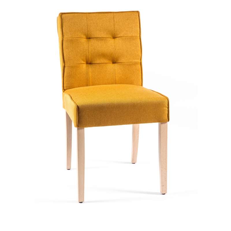 chaise matelassee tissu bois carpe