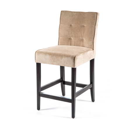 Tabouret snack matelassé en tissu et bois - BarCarpe