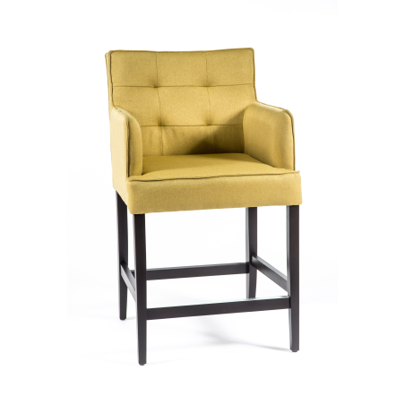 Tabouret snack en tissu matelassé avec accoudoirs - BarDiem