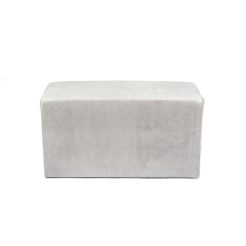 Pouf rectangulaire moderne en tissu gris - Max Q78