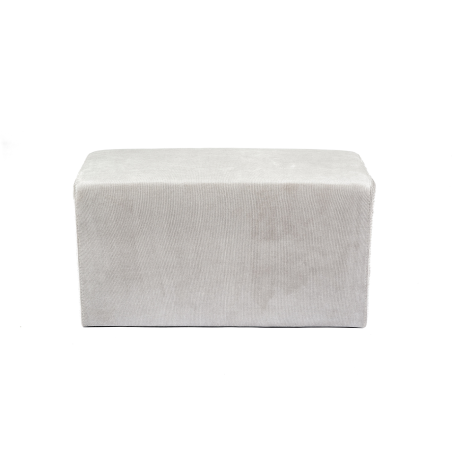 Pouf rectangulaire moderne en tissu gris - Max Q78
