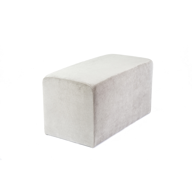 Pouf rectangulaire en tissu gris - Max Q78