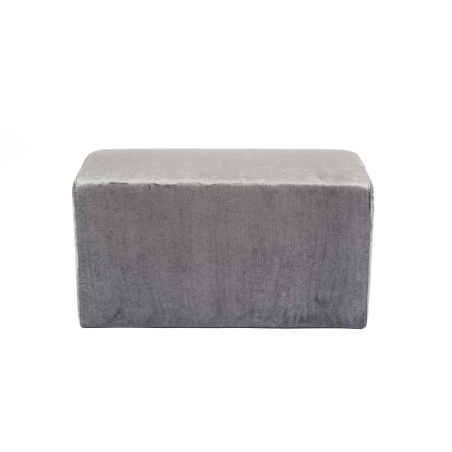 Pouf rectangulaire en tissu gris anthracite - Max Q78