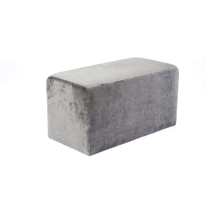 Pouf rectangulaire contemporain en tissu gris anthracite - Max Q78