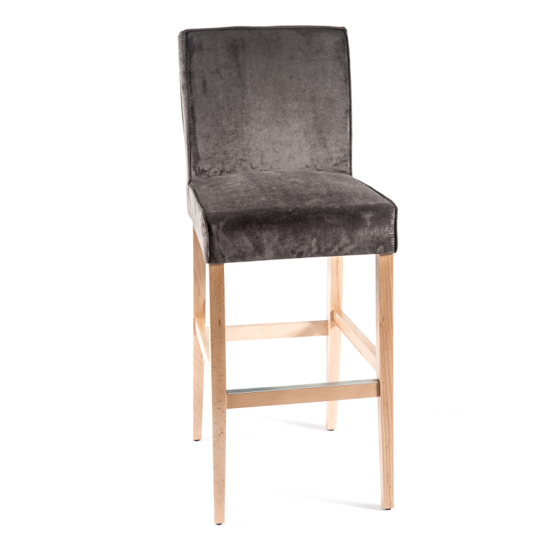 Tabouret bar en tissu et bois - BarCarpe