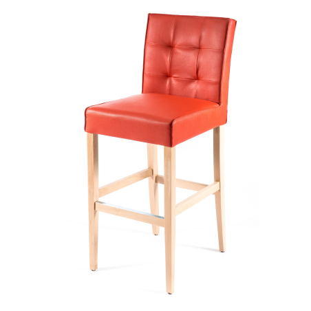 Tabouret bar matelassé contemporain en vinyle et bois - BarCarpe 2