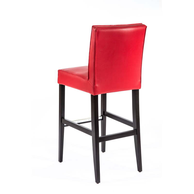 Tabouret bar matelassé moderne en vinyle et bois - BarCarpe 2