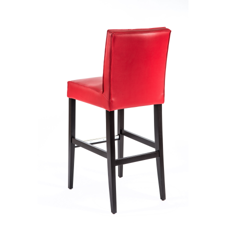 Tabouret bar matelassé moderne en vinyle et bois - BarCarpe 2