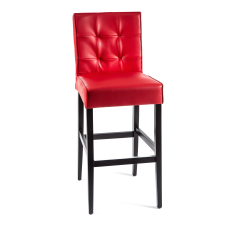 Tabouret bar matelassé en vinyle et bois noir - BarCarpe 2