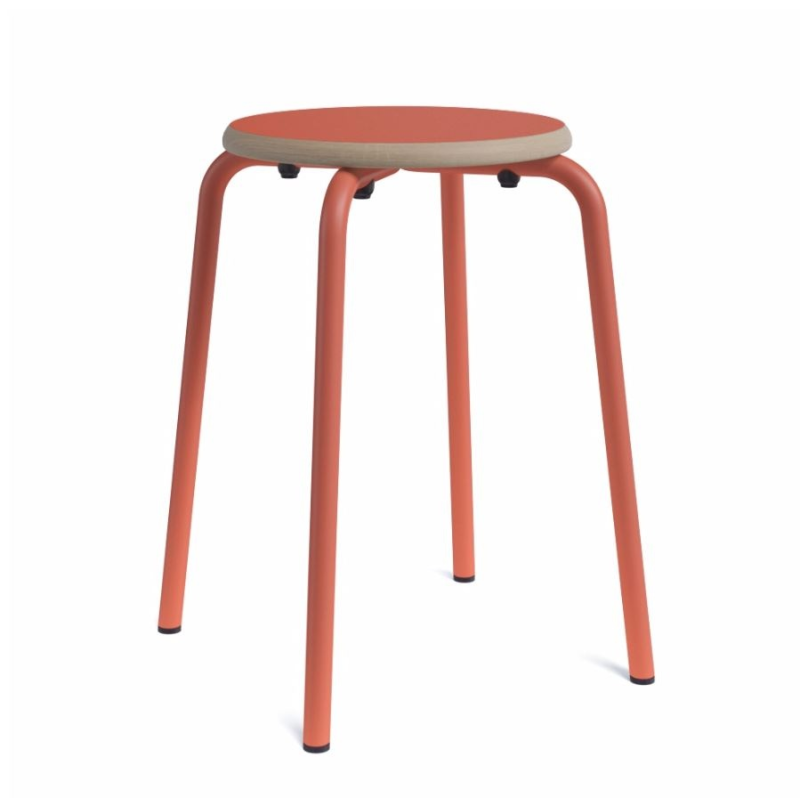 Tabouret bas en métal et bois - Tabcollège 2